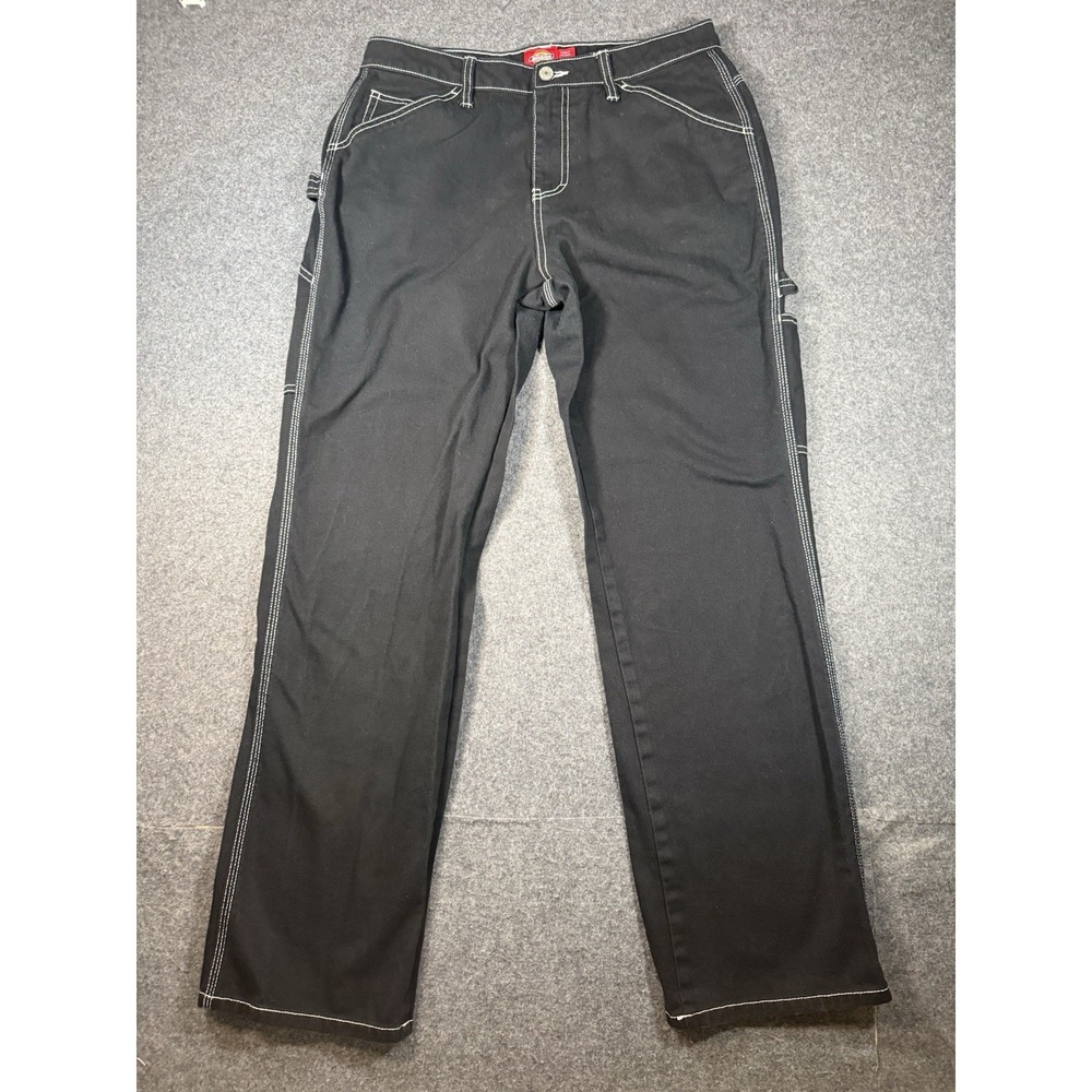 Dickies Girl Black Contrast Stitch Carpenter Pants Size 9/29